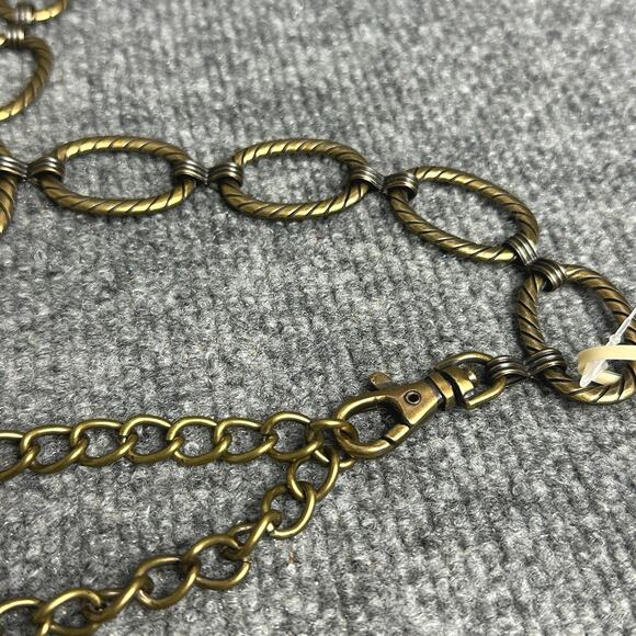 Vintage MED brass chain link belt NWT Rolfs 41” total length boho western gold main image 4